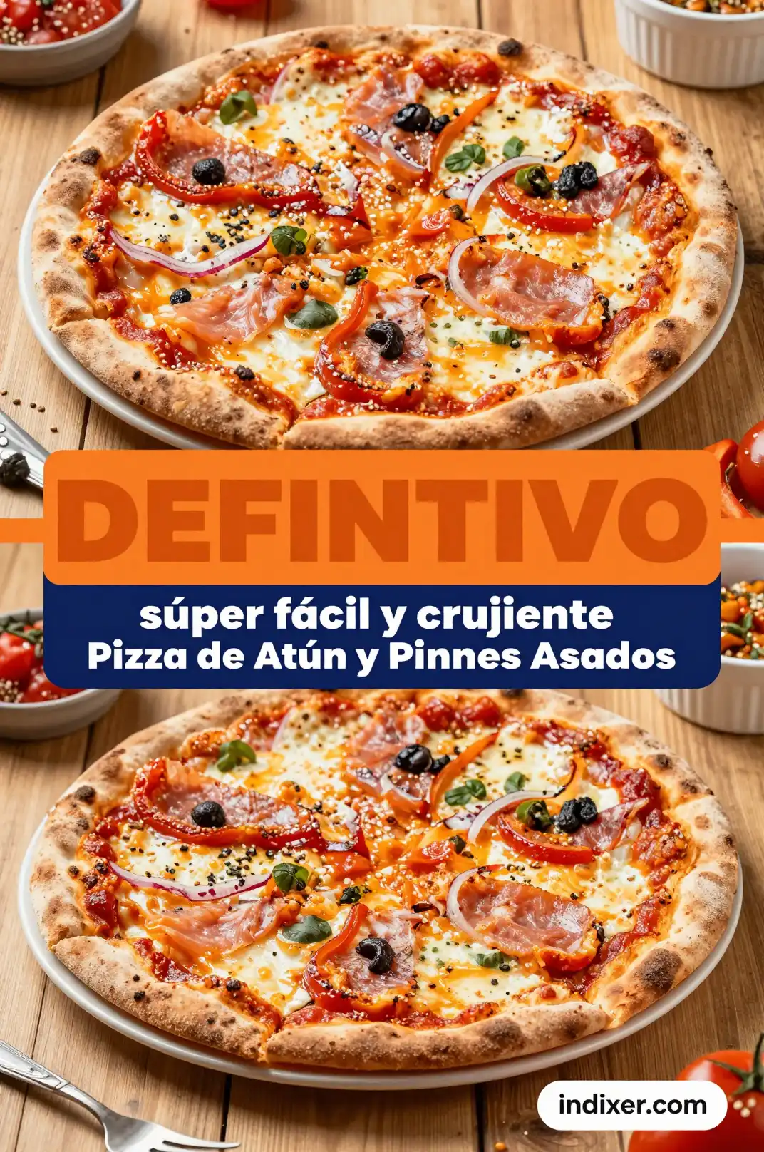 Pizza de Atún y Pimientos Asados - Pizza - Indixer