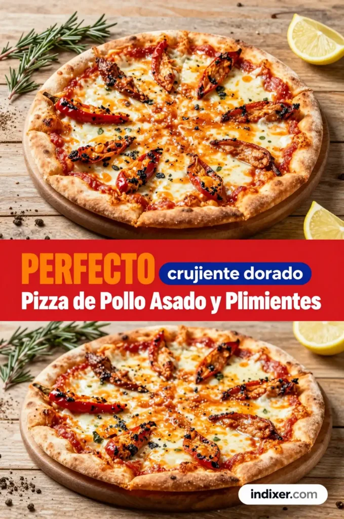 Pizza de Pollo Asado y Pimientos - Pizza - Indixer