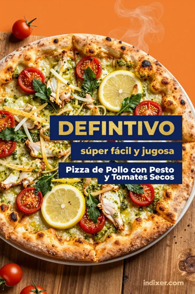 Pizza de Pollo con Pesto y Tomates Secos - Pizza - Indixer