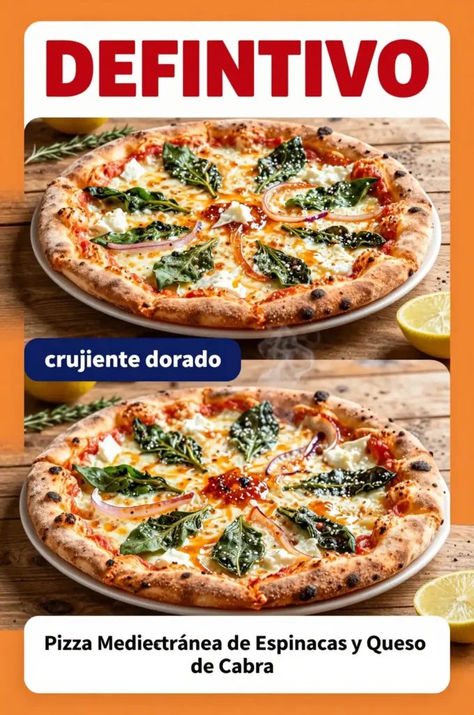 Pizza Mediterránea de Espinacas y Queso de Cabra - Pizza - Indixer