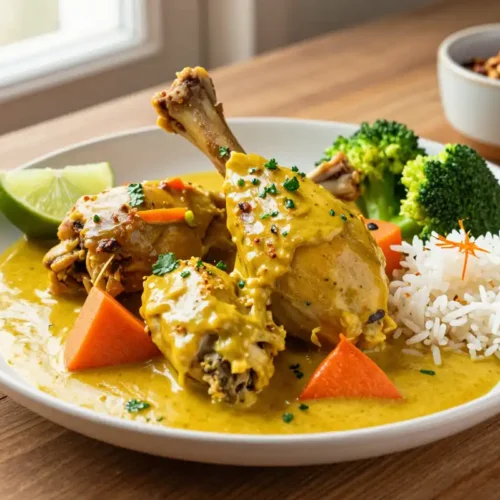 Pollo al Curry Suave con Leche de Coco y Verduras - Tarjeta de Receta