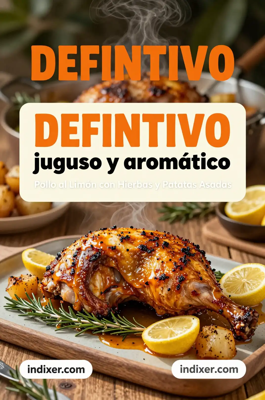Pollo al Limón con Hierbas y Patatas Asadas - Recetas para Cena - Indixer