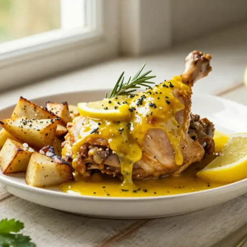Pollo al Limón con Hierbas y Patatas Asadas - Tarjeta de Receta