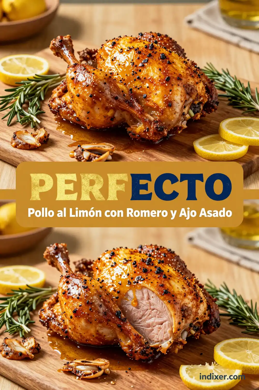 Pollo al Limón con Romero y Ajo Asado - Pollo y Aves - Indixer