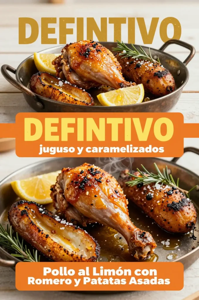 Pollo al Limón con Romero y Patatas Asadas - Pollo y Aves - Indixer