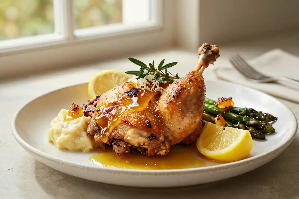 Pollo al Limón con Tomillo y Miel plato terminado