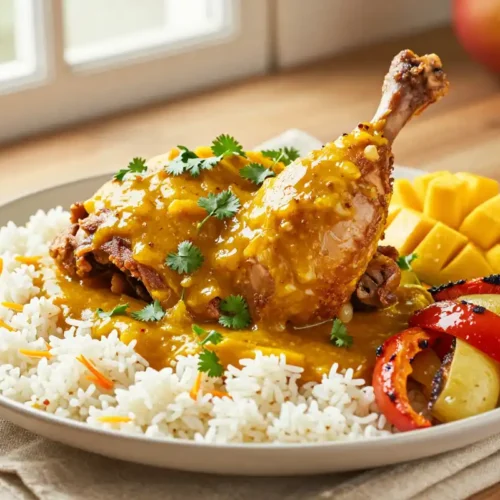 Pollo Asado con Salsa de Mango y Cilantro - Tarjeta de Receta