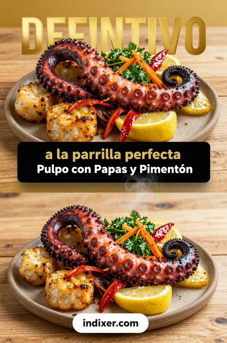 Pulpo a la Parrilla con Papas y Pimentón - Mariscos - Indixer