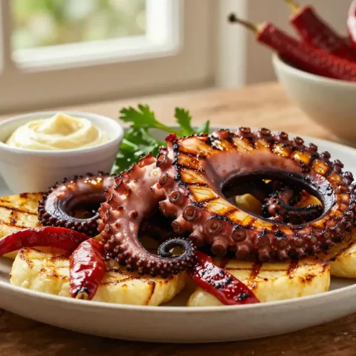 Pulpo a la Parrilla con Papas y Pimentón - Tarjeta de Receta