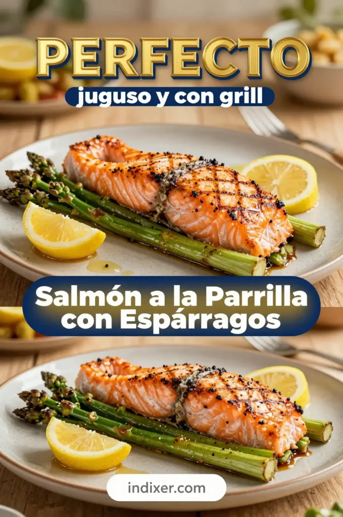 Salmón a la Parrilla con Espárragos - Comida Saludable - Indixer