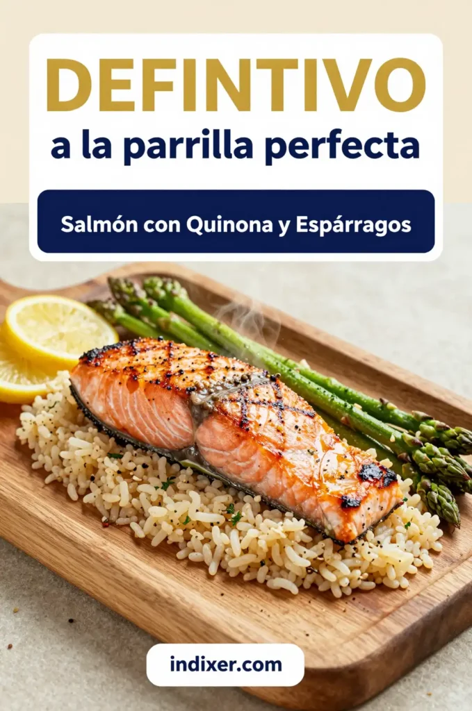 Salmón a la Parrilla con Quinoa y Espárragos - Comida Saludable - Indixer