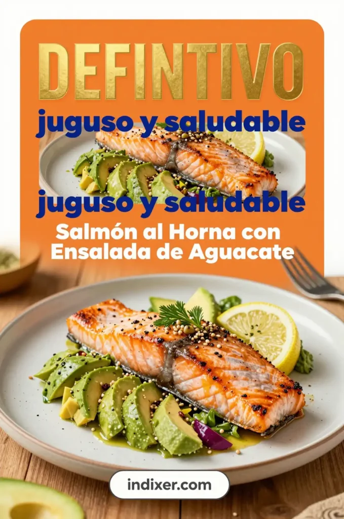 Salmón al Horno con Ensalada de Aguacate - Recetas para Cena - Indixer