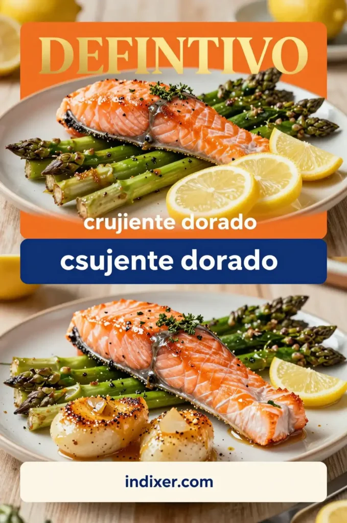 Salmón al Horno con Espárragos y Patatas - Recetas para Cena - Indixer