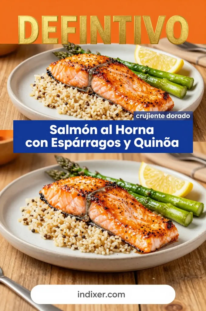 Salmón al Horno con Espárragos y Quinoa - Comida Saludable - Indixer