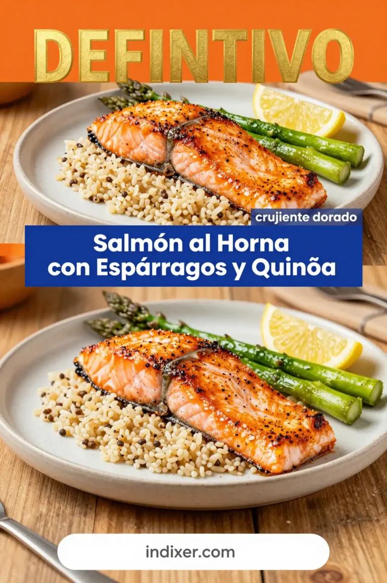 Salmón al Horno con Espárragos y Quinoa - Comida Saludable - Indixer