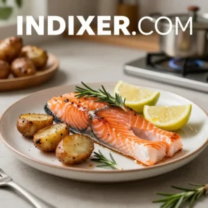 Salmón al Horno con Patatas y Romero - Tarjeta de Receta