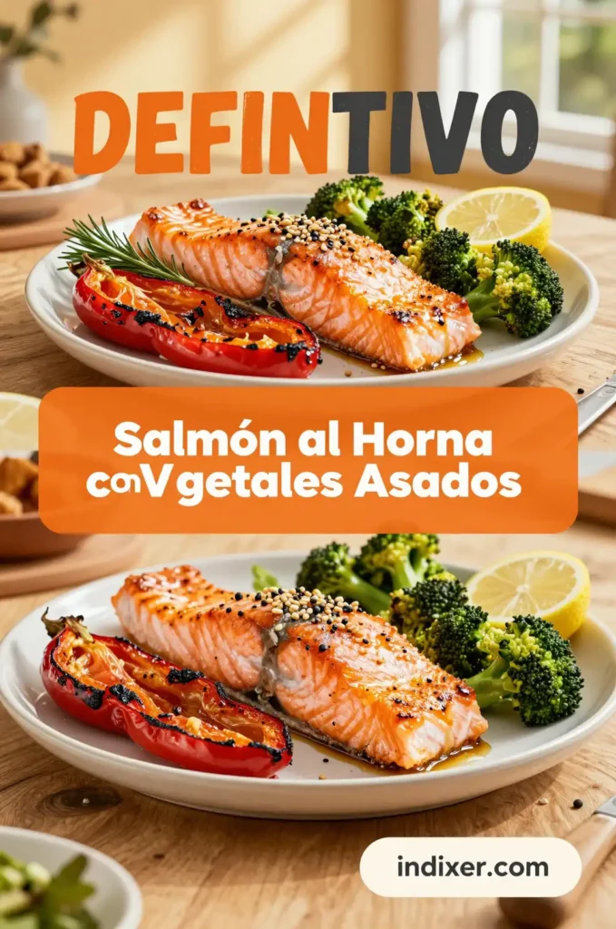 Salmón al Horno con Vegetales Asados - Comida Saludable - Indixer
