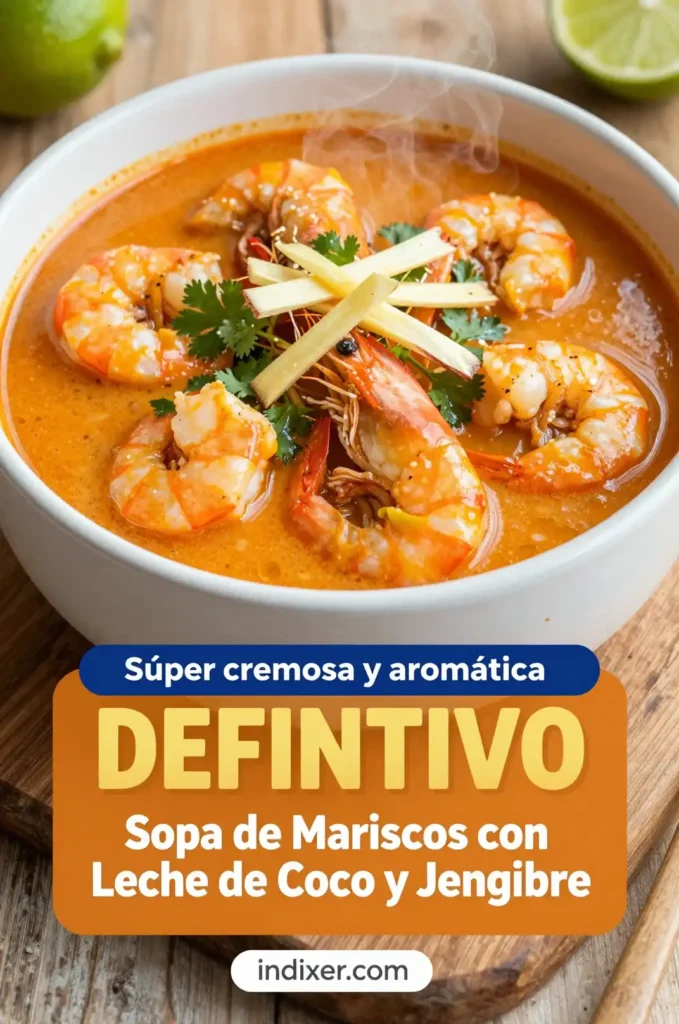 Sopa de Mariscos con Leche de Coco y Jengibre - Mariscos - Indixer