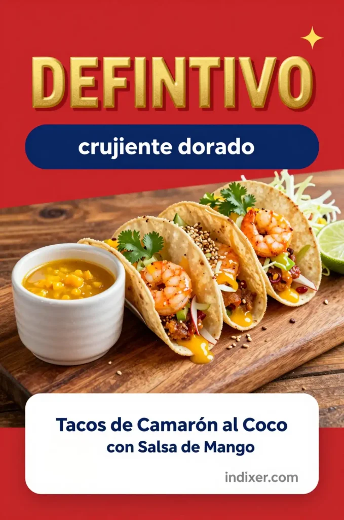 Tacos de Camarón al Coco con Salsa de Mango - Mariscos - Indixer