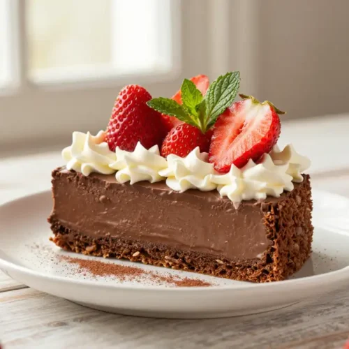 Tarta de Chocolate Suizo con Fresas - Tarjeta de Receta