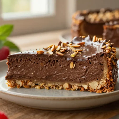 Tarta Fría de Chocolate y Almendras - Tarjeta de Receta