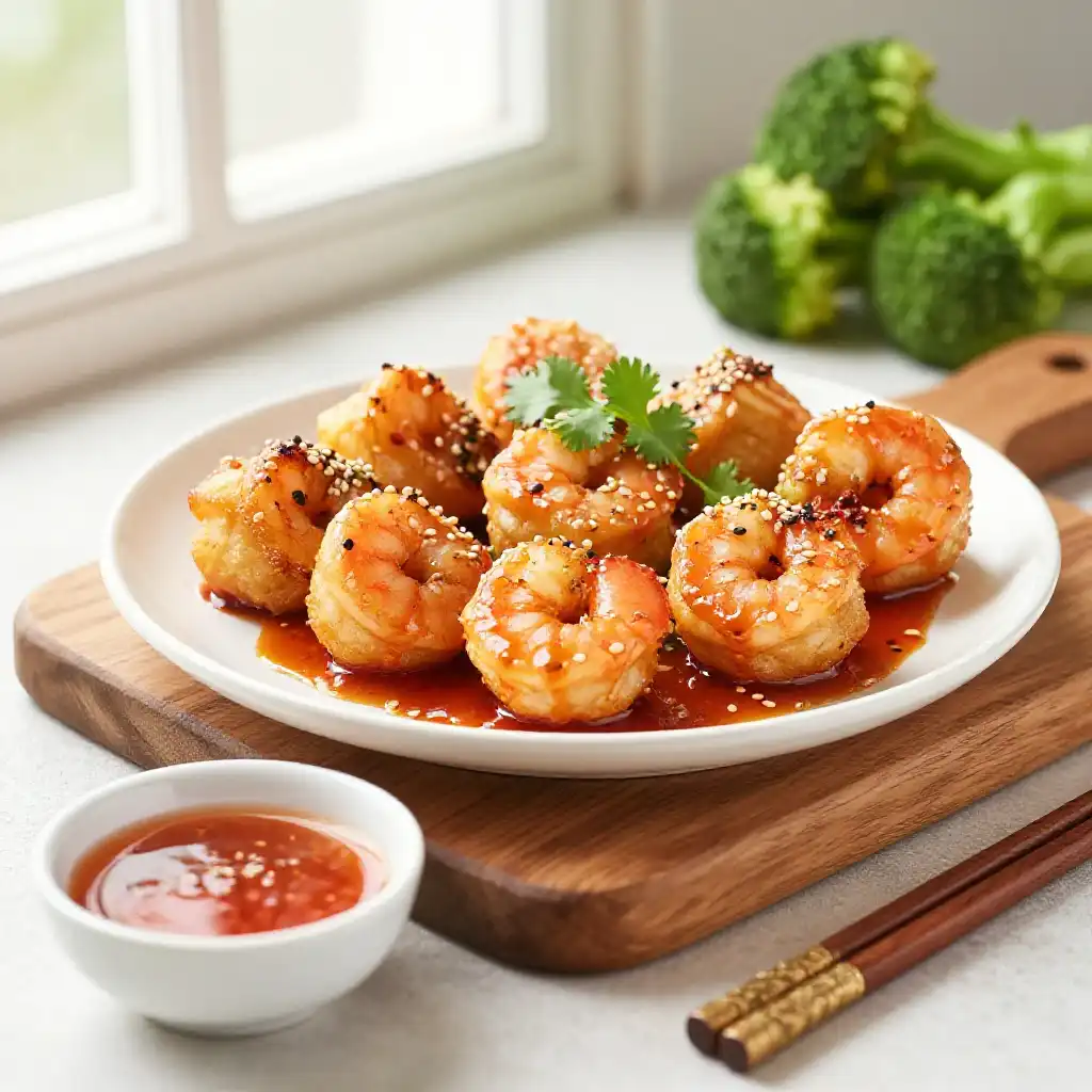 Addictively Good Baked Vietnamese Shrimp Broccoli Sweet Chili Dessert Bites Meal Prep plated dish
