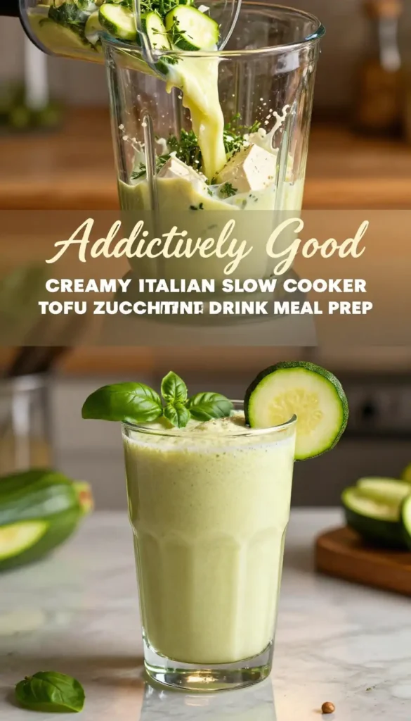 Addictively Good Creamy Italian Slow Cooker Tofu Zucchini Smoothie Drink Meal Prep