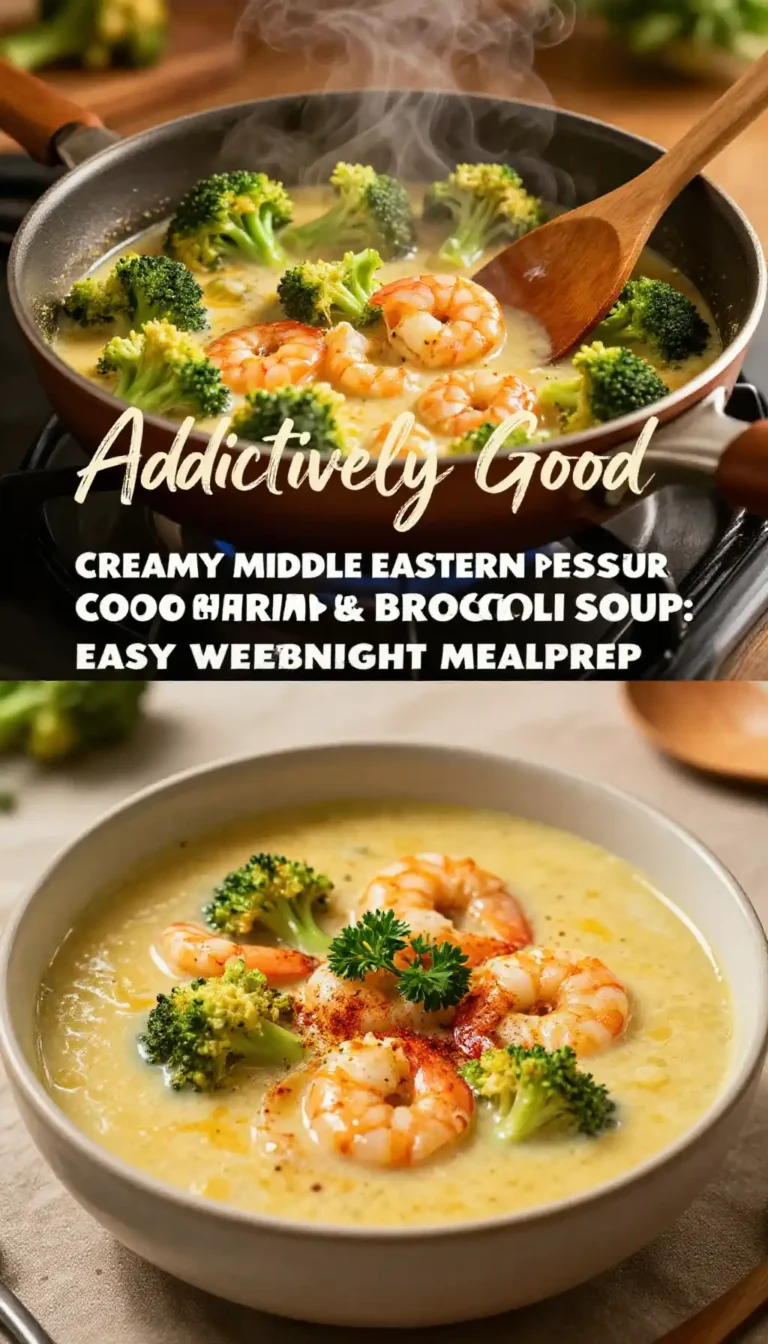 Addictively Good Creamy Middle Eastern Pressure Cooker Shrimp & Broccoli Soup: Easy Weeknight Meal Prep