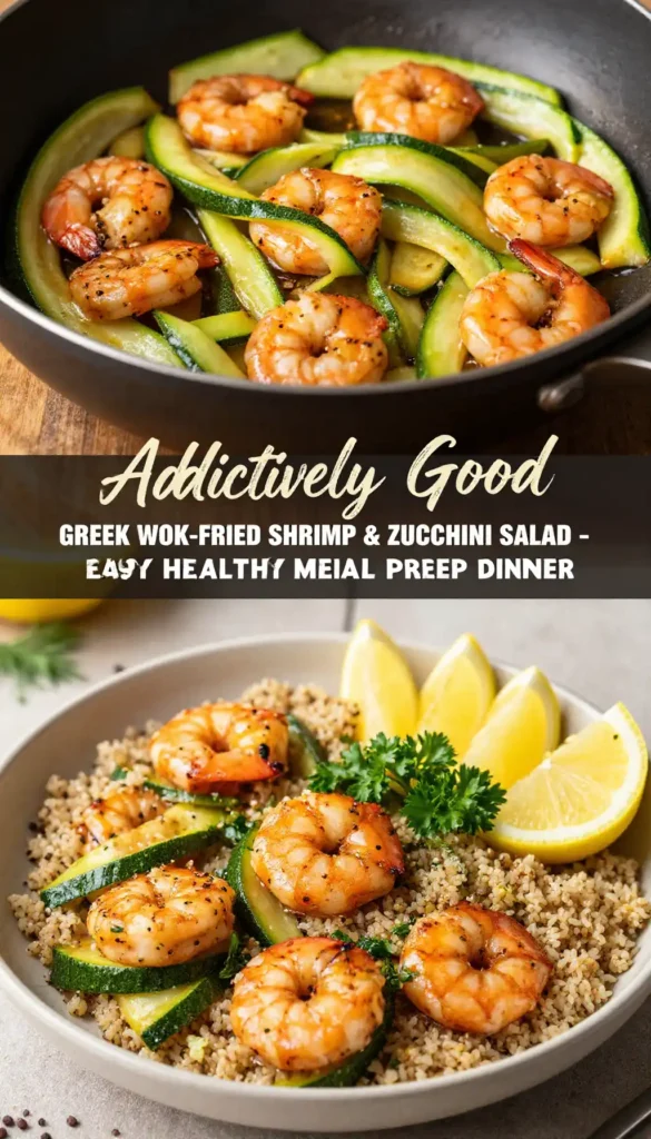 Addictively Good Greek Wok-Fried Shrimp & Zucchini Salad - Easy Healthy Meal Prep Dinner