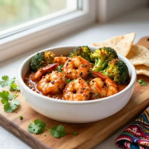 Step by step Addictively Good Middle Eastern Braised Shrimp & Crispy Broccoli Dip: One-Pan Meal Prep Magic!