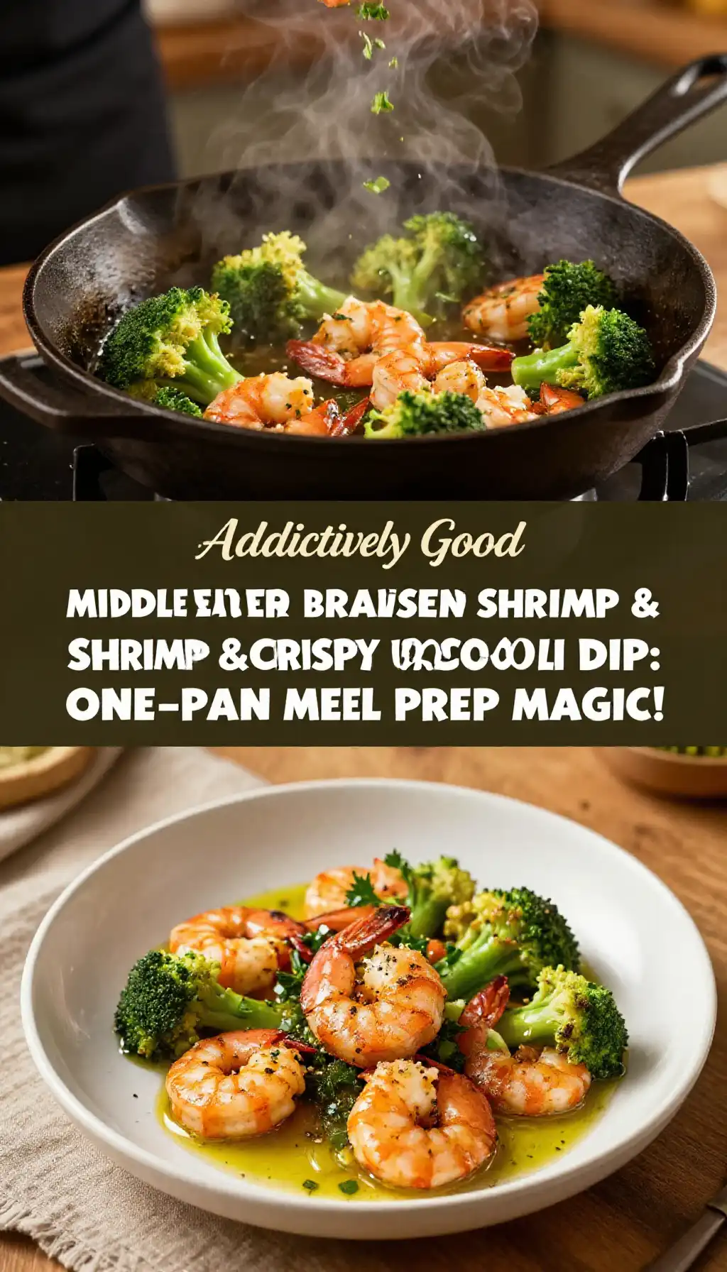 Addictively Good Middle Eastern Braised Shrimp & Crispy Broccoli Dip: One-Pan Meal Prep Magic!