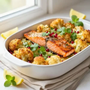 Step by step Addictively Good Moroccan Spiced Salmon & Crispy Cauliflower Bake: One-Pan Meal Prep Magic!