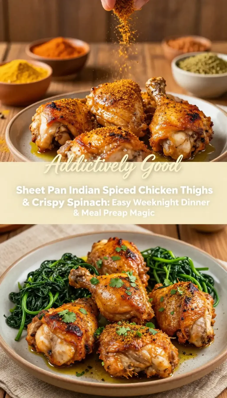 Addictively Good Sheet Pan Indian Spiced Chicken Thighs & Crispy Spinach: Easy Weeknight Dinner & Meal Prep Magic