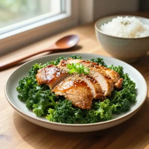 Step by step Addictively Good Slow Cooker Japanese Chicken Breast & Kale Healthy Meal Prep
