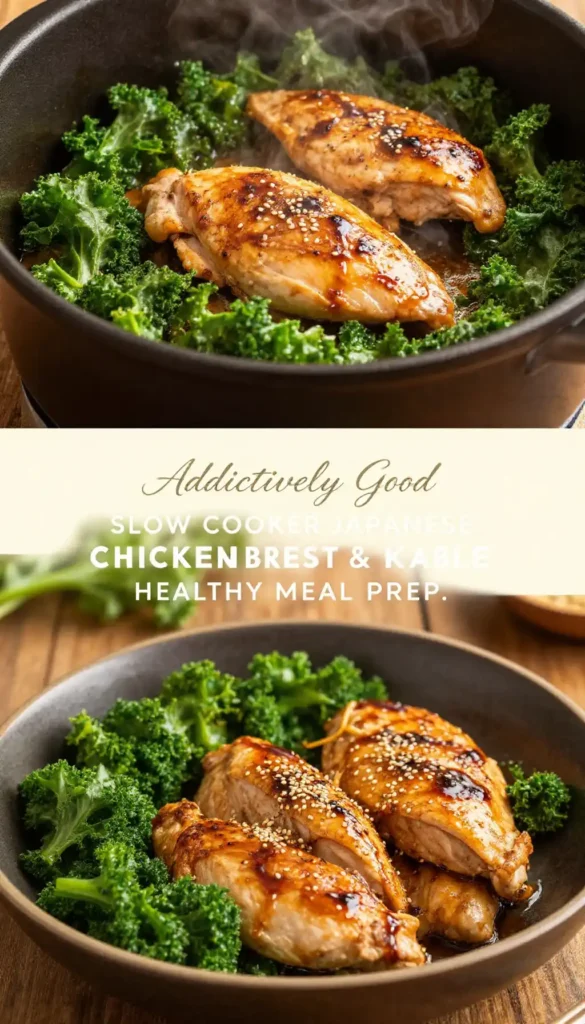 Addictively Good Slow Cooker Japanese Chicken Breast & Kale Healthy Meal Prep