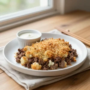 Step by step Addictively Good Smoked Ground Beef & Cauliflower Vietnamese Dessert Crumble Easy Meal Prep Sweet & Savory Fusion