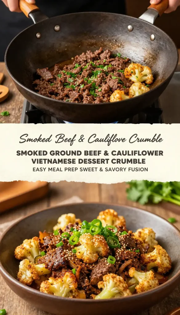 Addictively Good Smoked Ground Beef & Cauliflower Vietnamese Dessert Crumble Easy Meal Prep Sweet & Savory Fusion