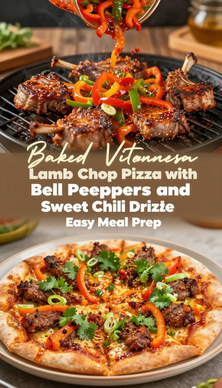 Baked Vietnamese Lamb Chop Pizza with Bell Peppers and Sweet Chili Drizzle Easy Meal Prep