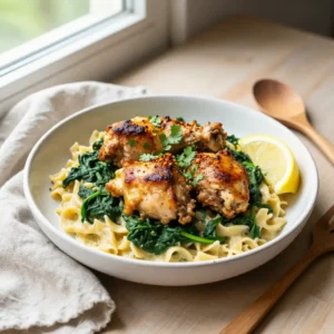 Step by step Better Than Takeout Creamy Indian Spiced Chicken & Spinach Roasted Pasta One-Pan Meal Prep Gooey Crispy Chicken Thighs Easy Weeknight Dinner