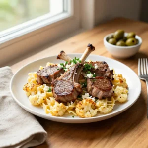 Step by step Better Than Takeout Greek Lamb Chop & Roasted Cauliflower Pasta: Crispy, Loaded, and Oh-So-Gooey Weeknight Meal Prep