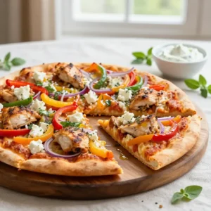 Step by step Better Than Takeout Greek Sheet Pan Chicken Thigh Bell Pepper Pizza Easy Meal Prep