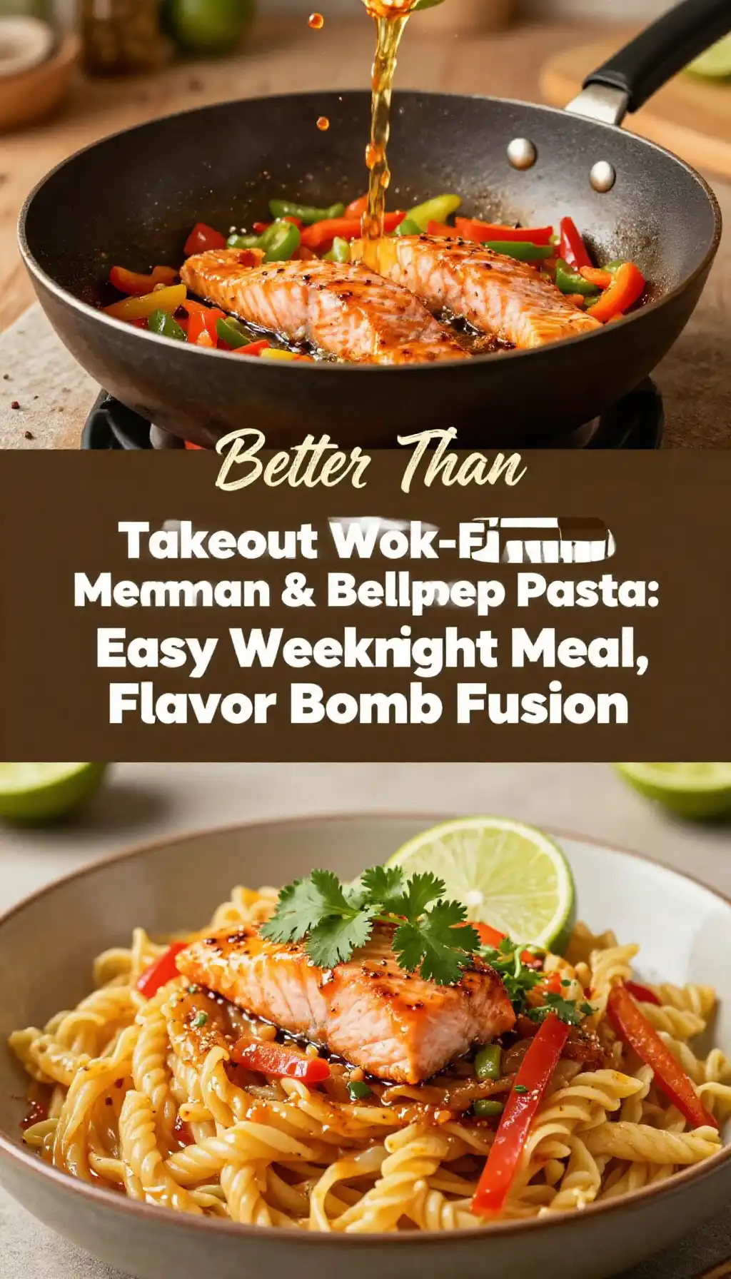 Better Than Takeout Wok-Fired Mexican Salmon & Bell Pepper Pasta: Easy Weeknight Meal, Flavor Bomb Fusion