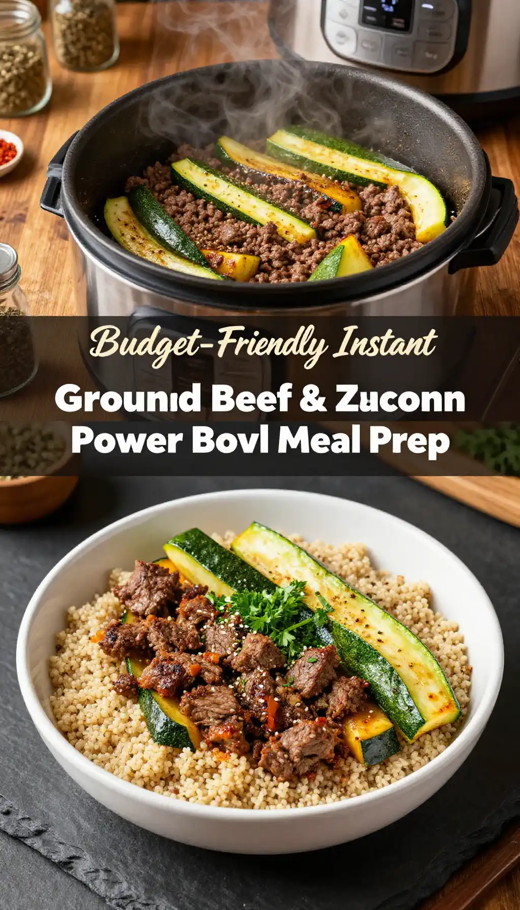 Budget-Friendly Instant Pot Mediterranean Ground Beef & Zucchini Power Bowl Meal Prep