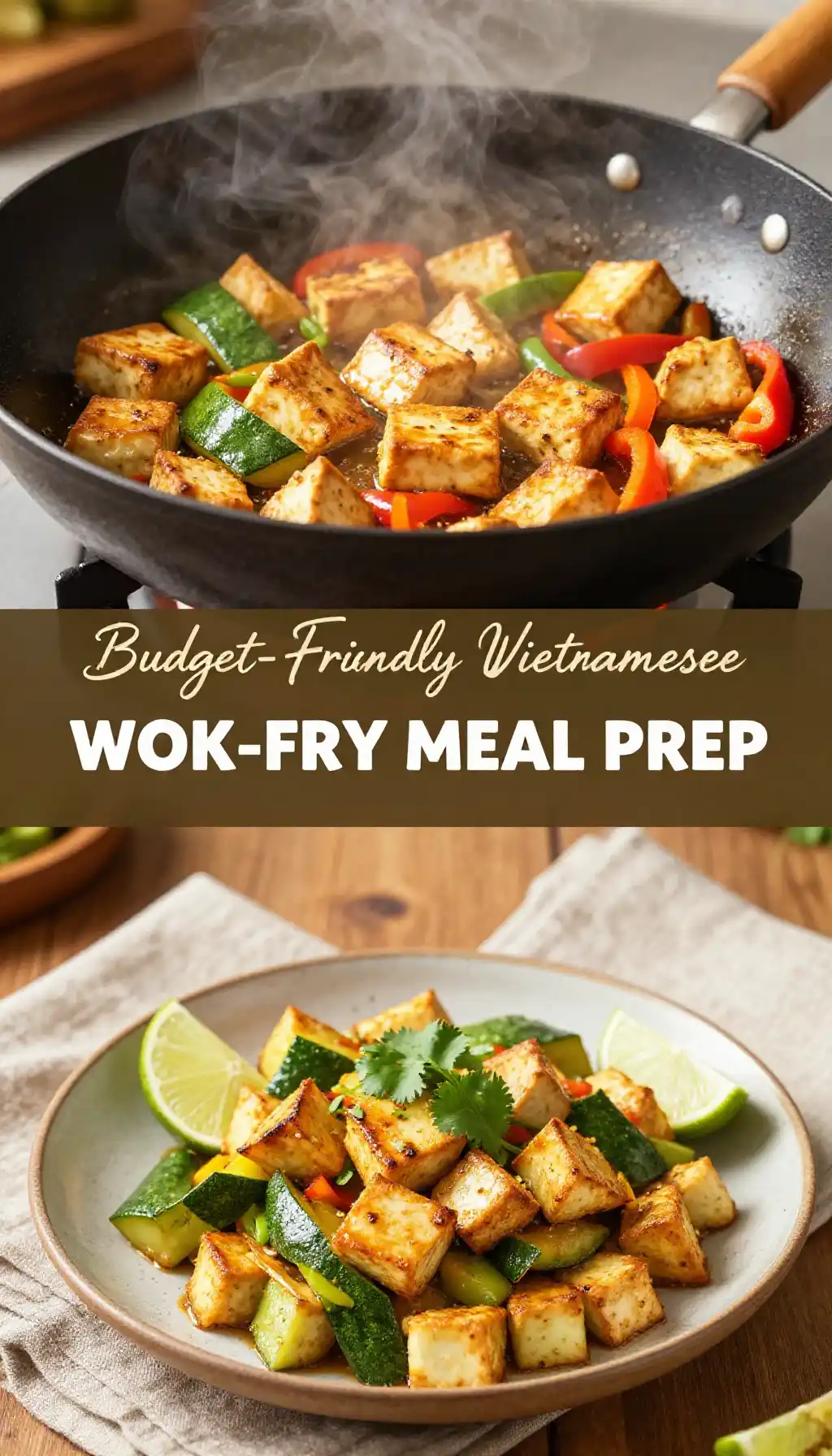 Budget-Friendly Vietnamese Tofu Zucchini Wok-Fry Meal Prep pinterest pin