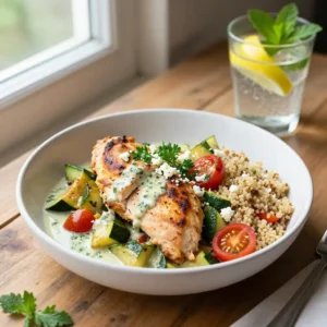 Step by step Creamy Mediterranean Instant Pot Chicken & Zucchini Power Bowl Easy Weeknight Meal Prep Healthy Comfort Food