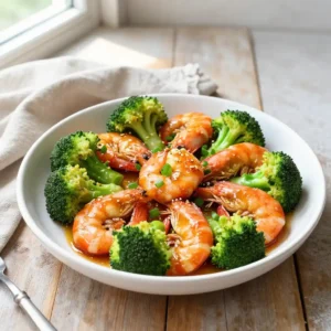 Step by step Easy stovetop honey garlic shrimp and broccoli skillet recipe