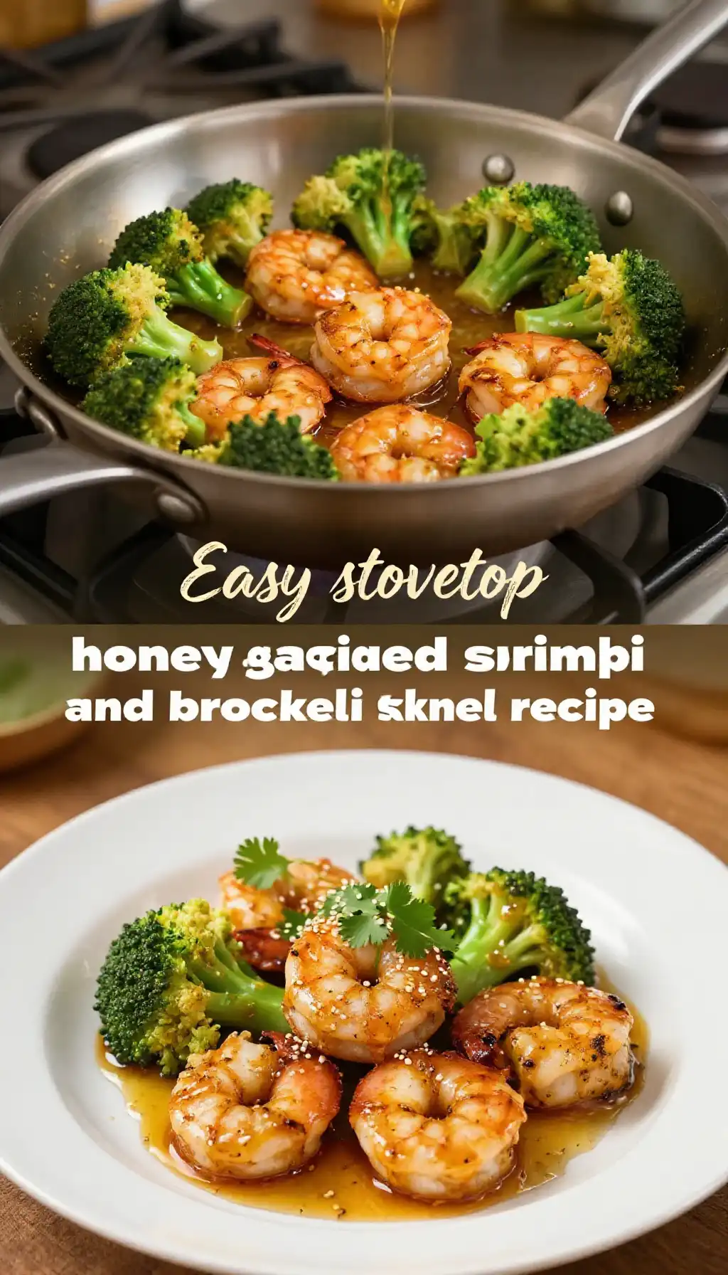 Easy stovetop honey garlic shrimp and broccoli skillet recipe