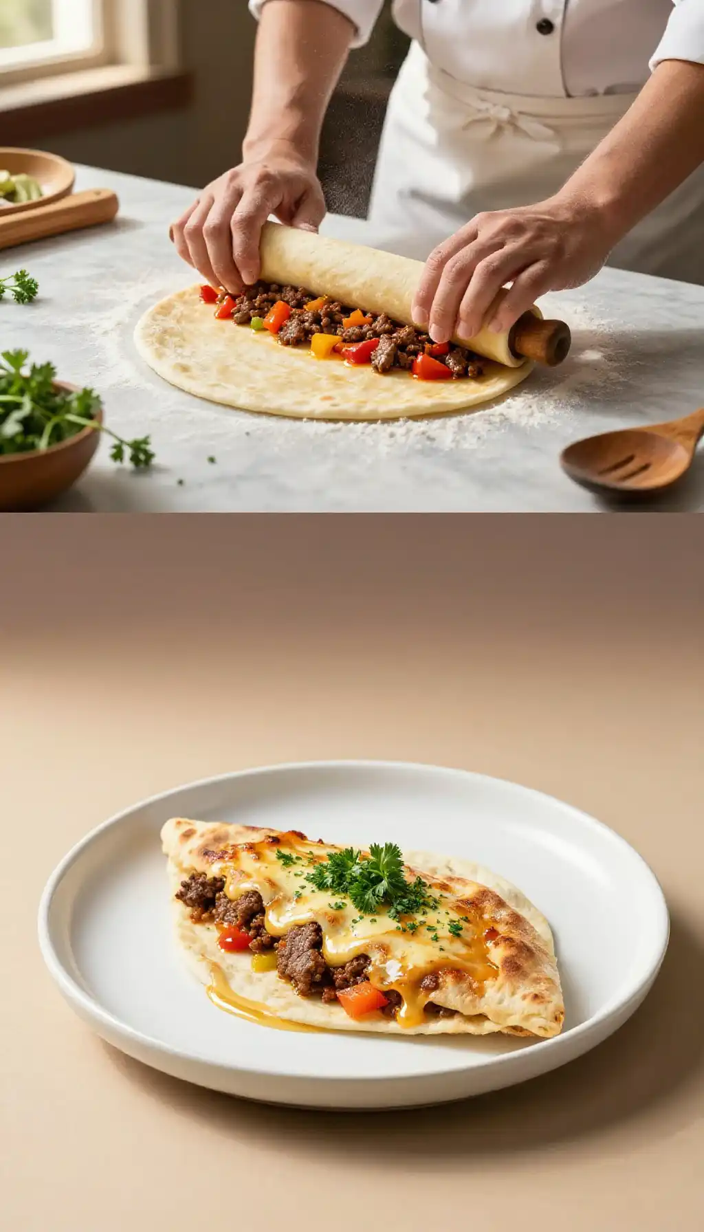 Gooey Crispy Loaded Middle Eastern Ground Beef Bell Pepper Flatbread pinterest pin