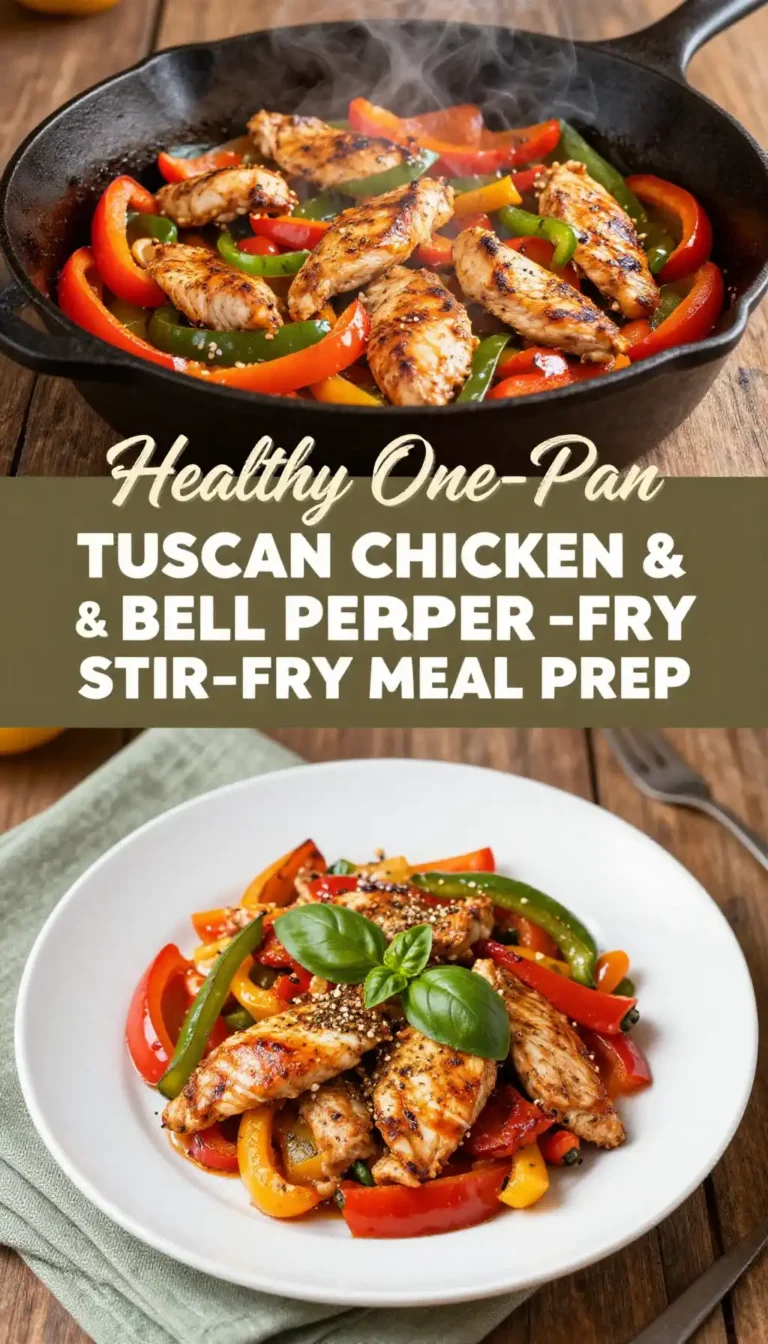 Healthy One-Pan Tuscan Chicken & Bell Pepper Stir-Fry Meal Prep