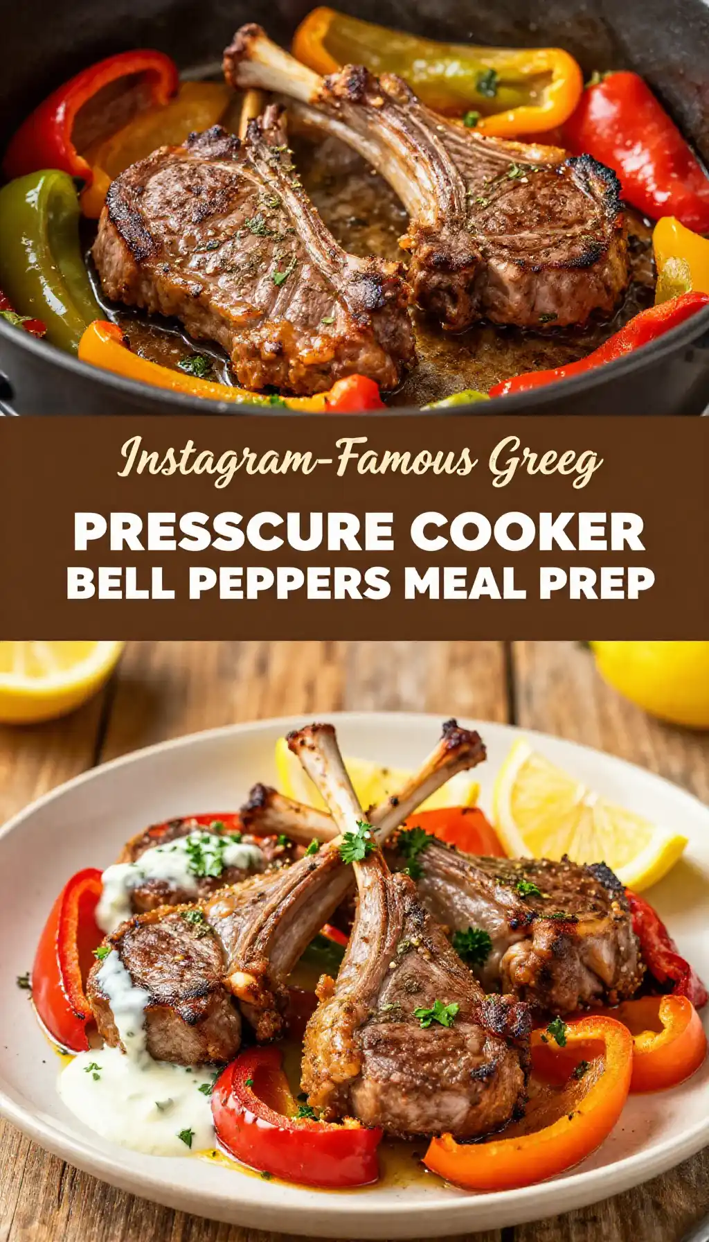 Instagram-Famous Greek Lamb Chops Pressure Cooker Bell Peppers Meal Prep